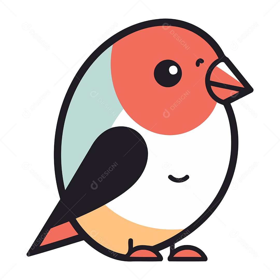 Pássaro Dom Fafe de Desenho Animado Ilustração Vetor EPS