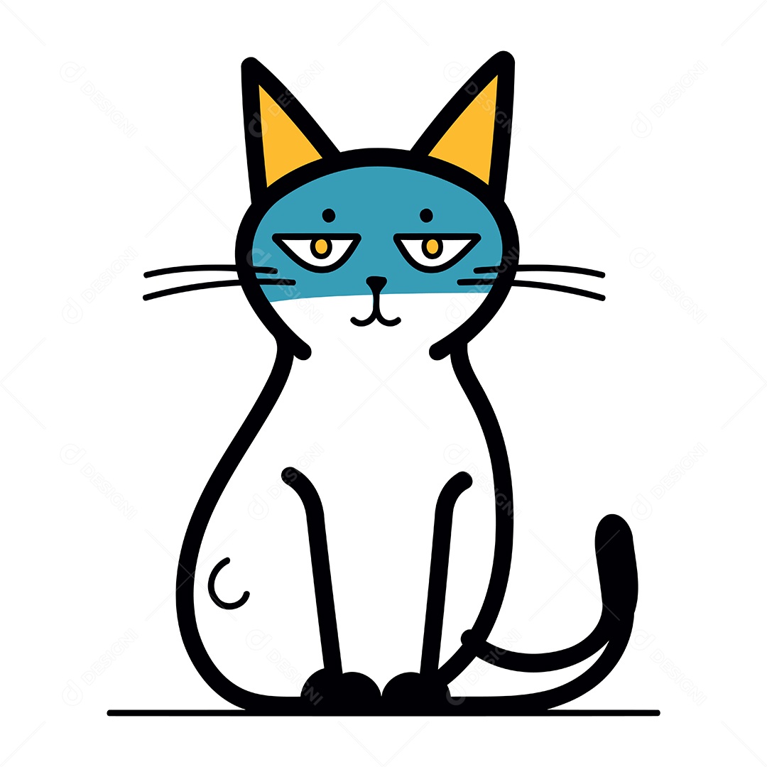 Gato de Desenho Animado Ilustração Vetor EPS