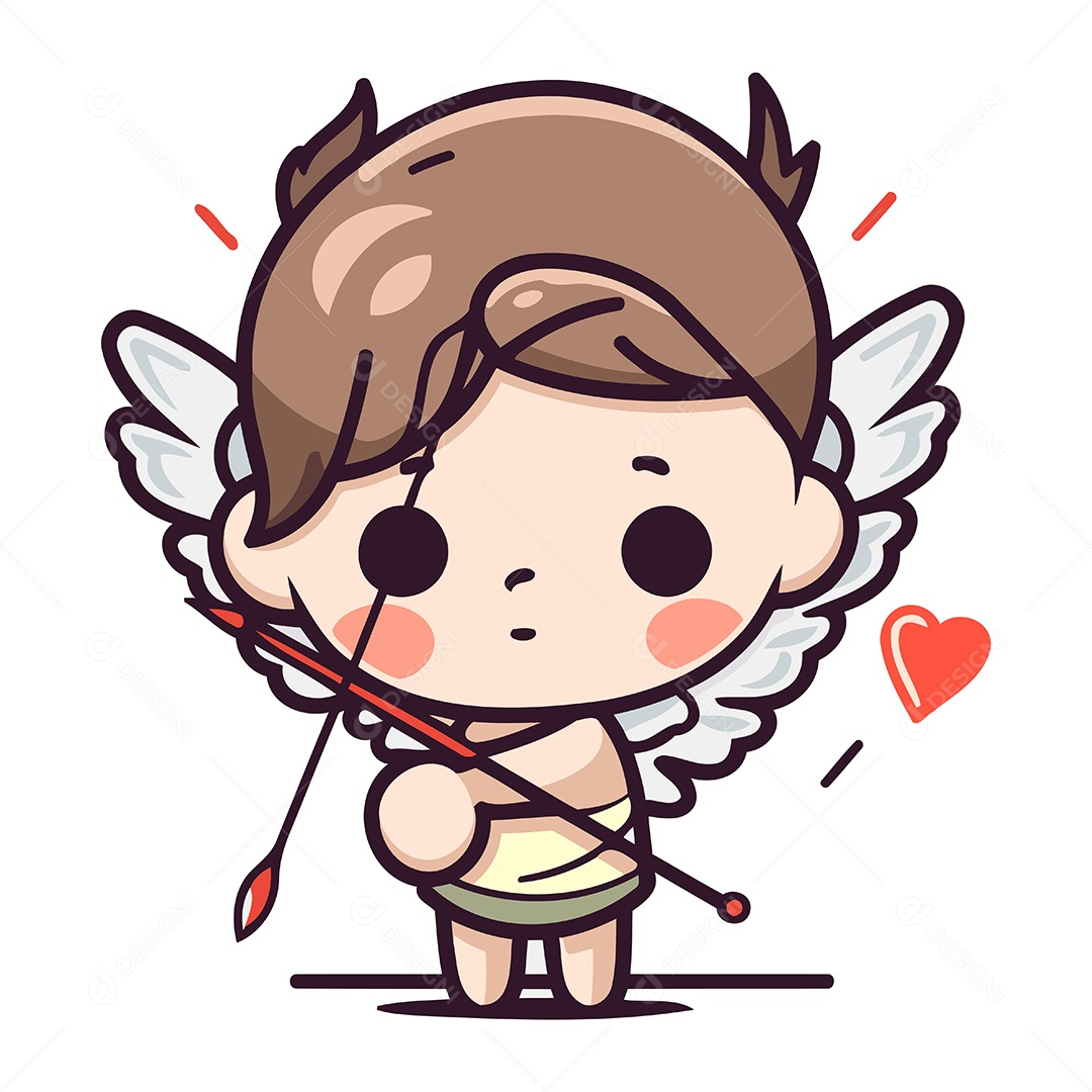 Cupido de Desenho Animado Ilustração Vetor EPS