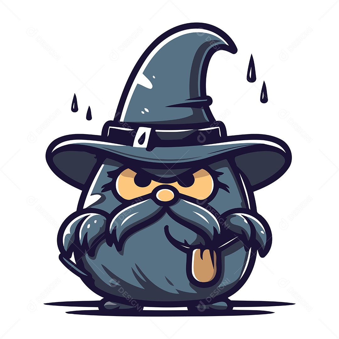 Bruxo de Desenho Animado Ilustração Vetor EPS