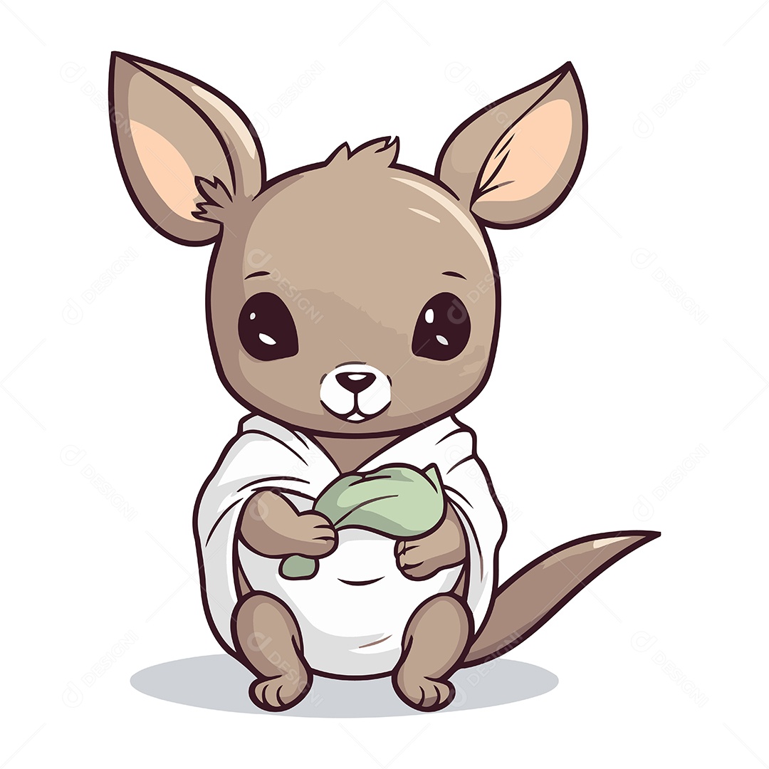Canguru de Desenho Animado Ilustração Vetor EPS