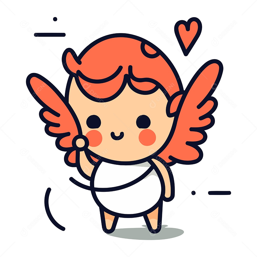 Cupido de Desenho Animado Ilustração Vetor EPS