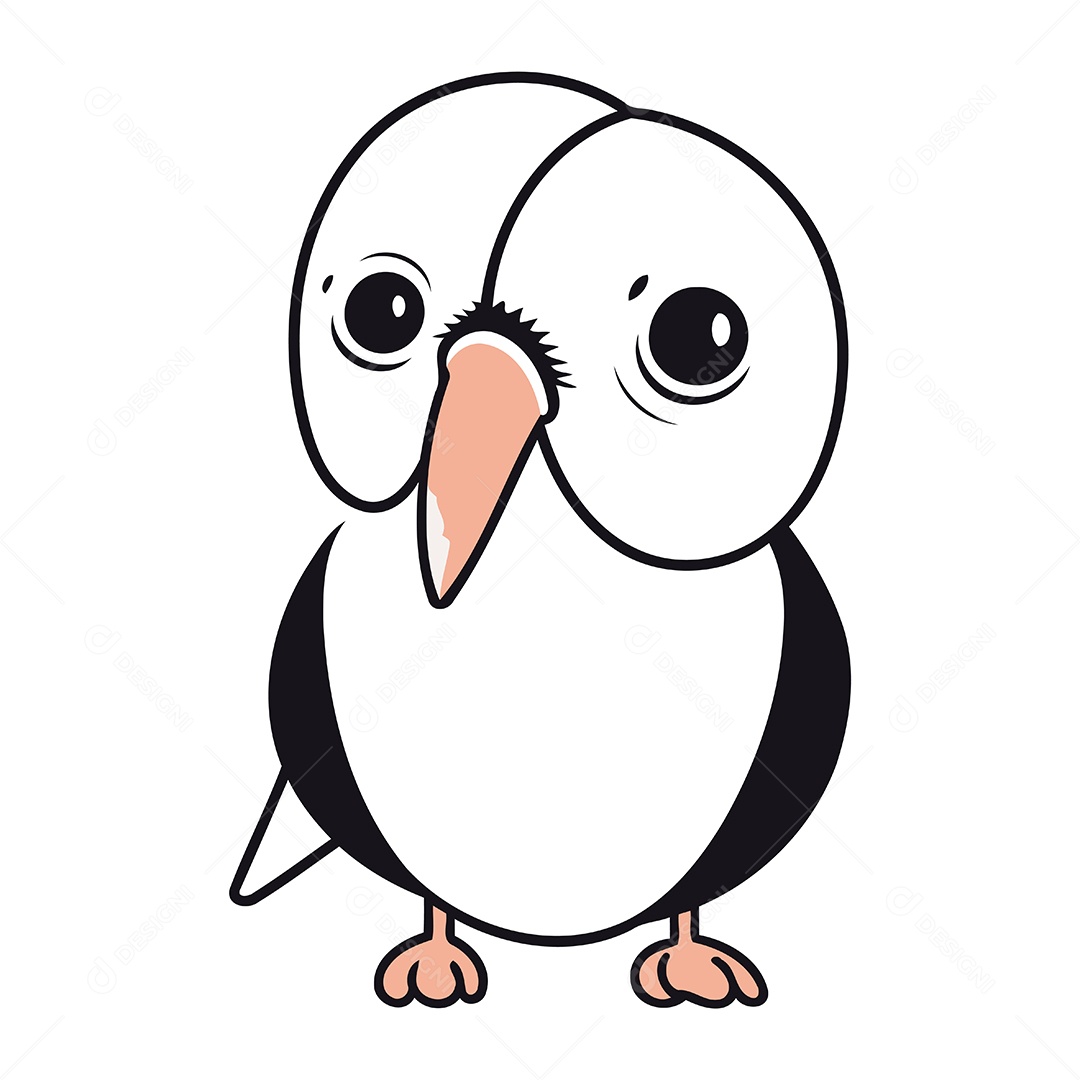 Pinguim de Desenho Animado Ilustração Vetor EPS