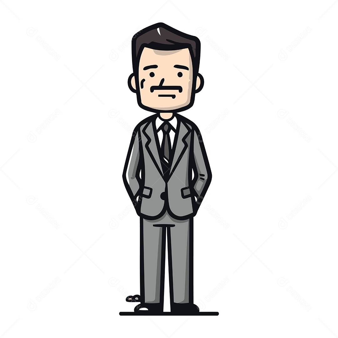 Empresário de Desenho Animado Ilustração Vetor EPS