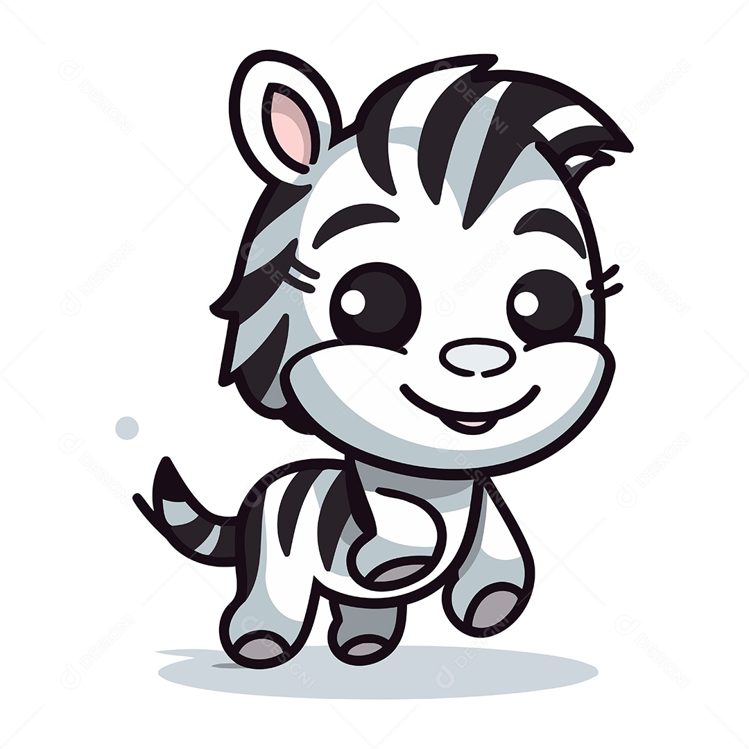 Zebra de Desenho Animado Ilustração Vetor EPS