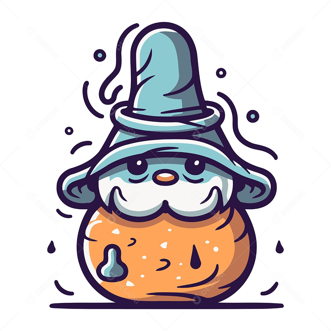 Gnomo de Desenho Animado Ilustração Vetor EPS