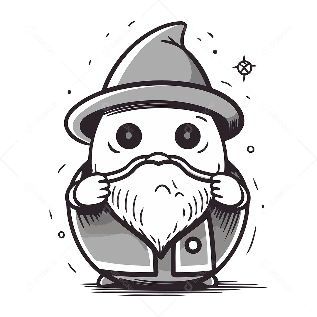 Mago de Desenho Animado Ilustração Vetor EPS