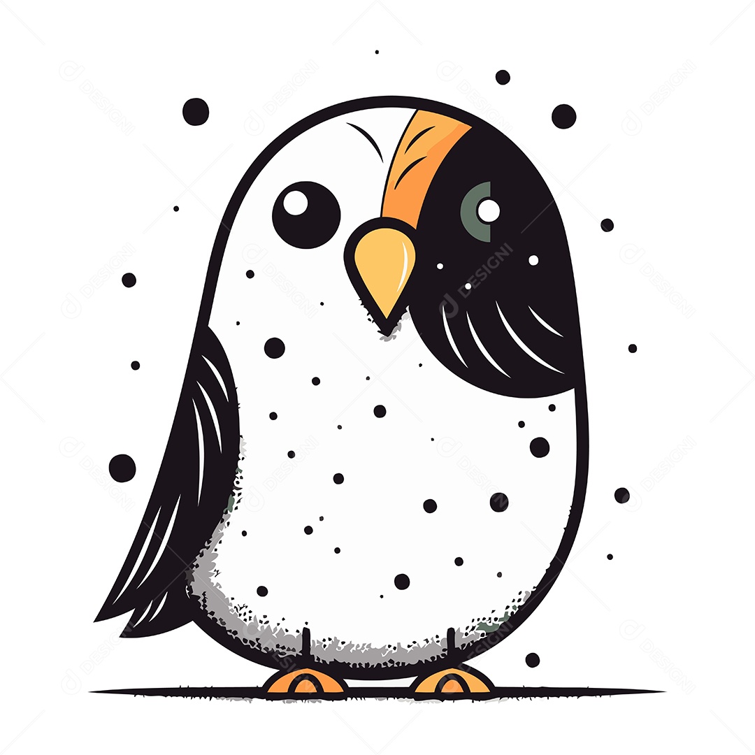 Pinguim de Desenho Animado Ilustração Vetor EPS