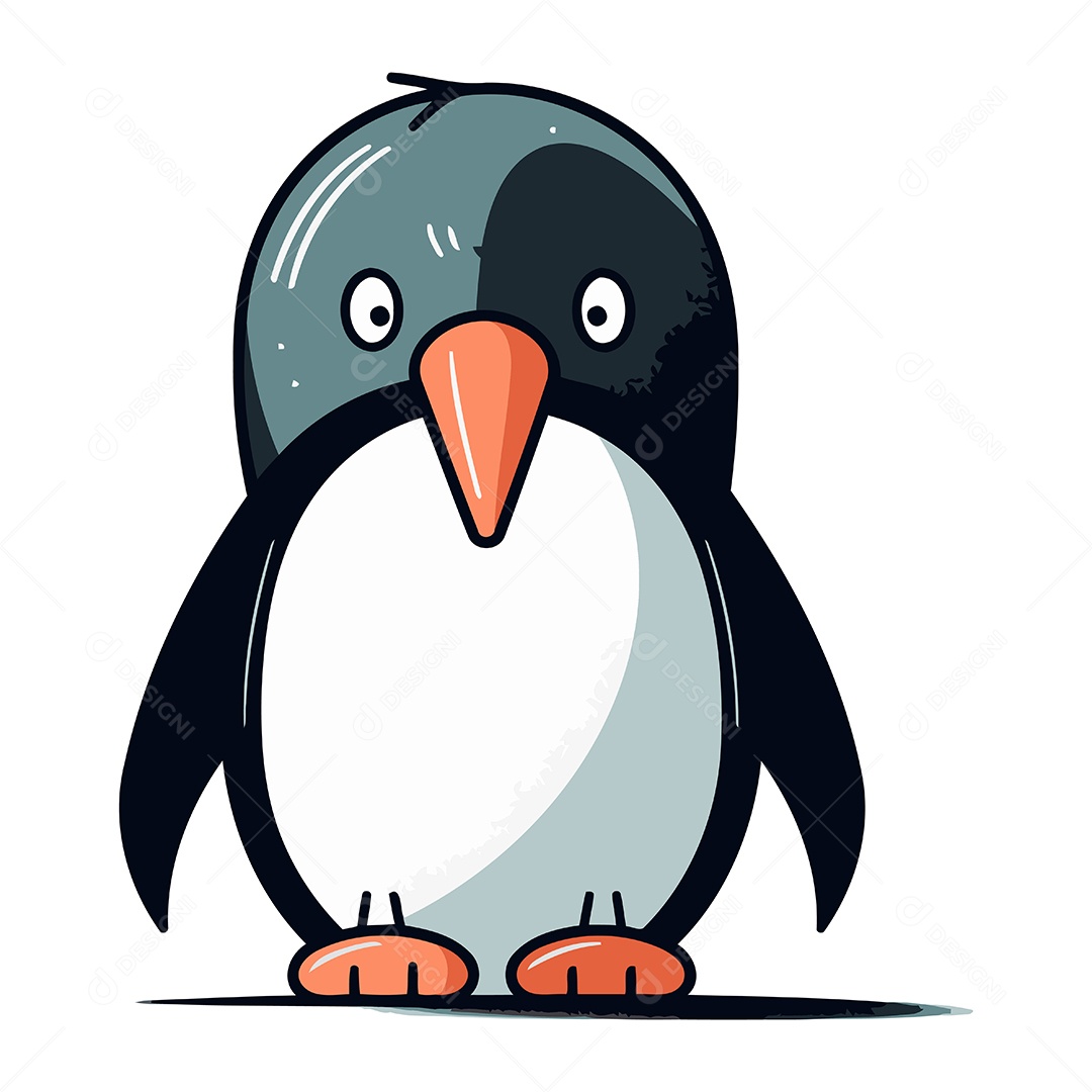 Pinguim de Desenho Animado Ilustração Vetor EPS