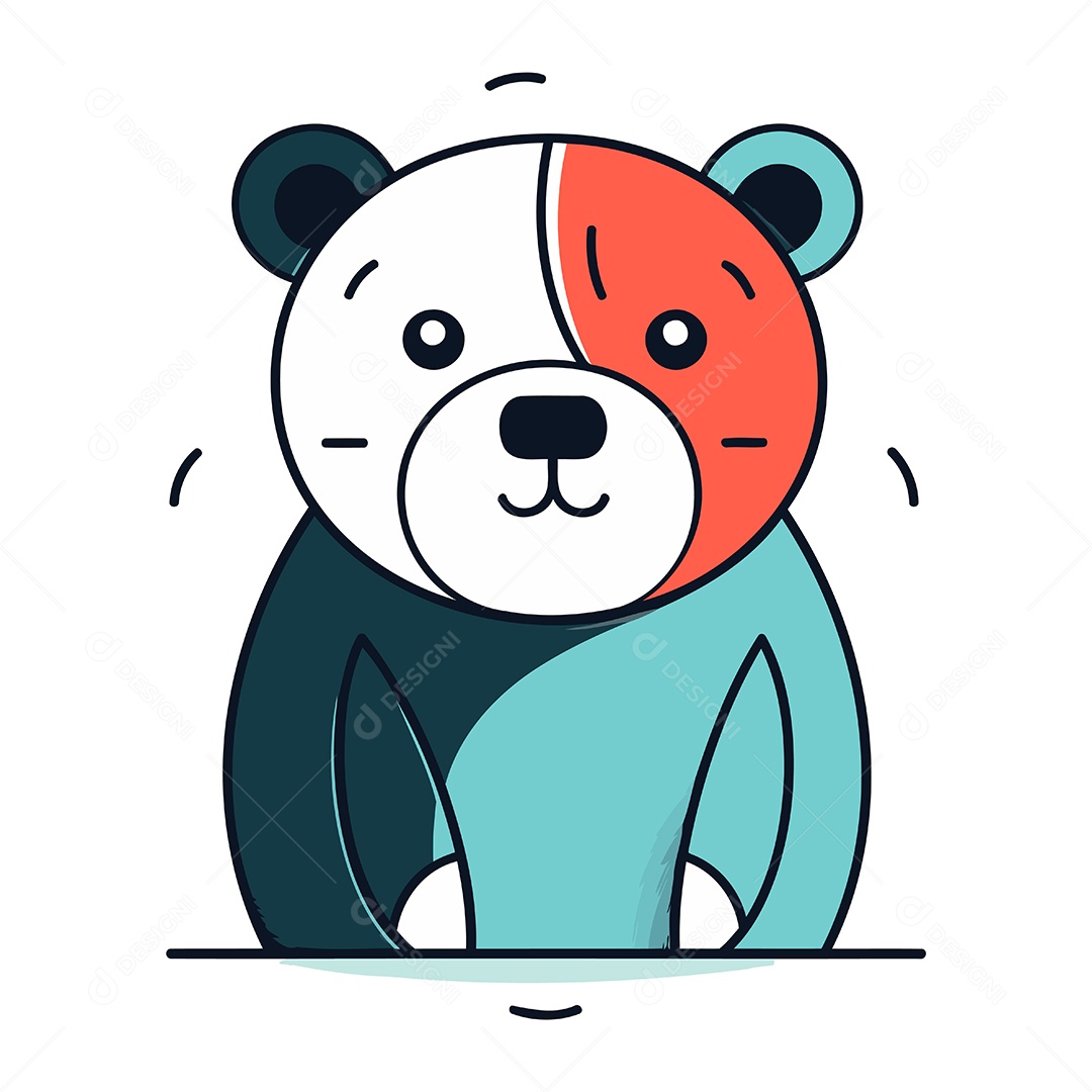 Urso Panda de Desenho Animado Ilustração Vetor EPS