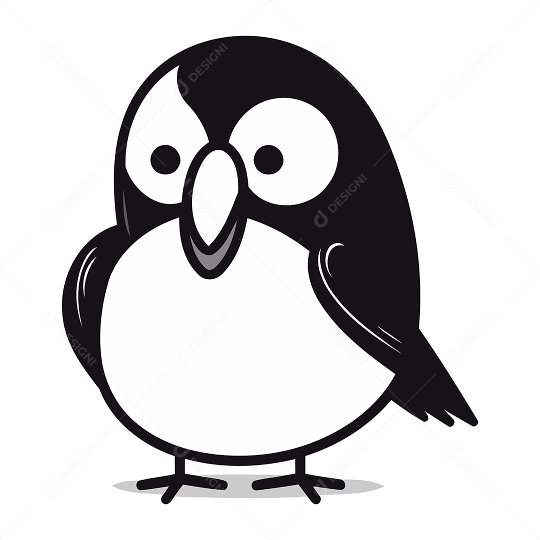 Pinguim de Desenho Animado Ilustração Vetor EPS