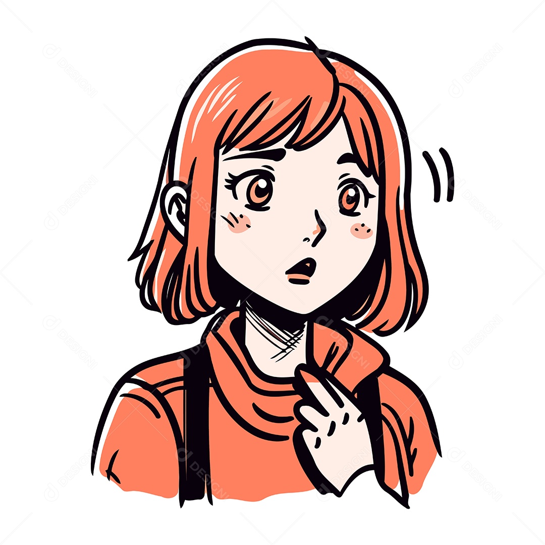 Mulher Surpresa de Desenho Animado Ilustração Vetor EPS