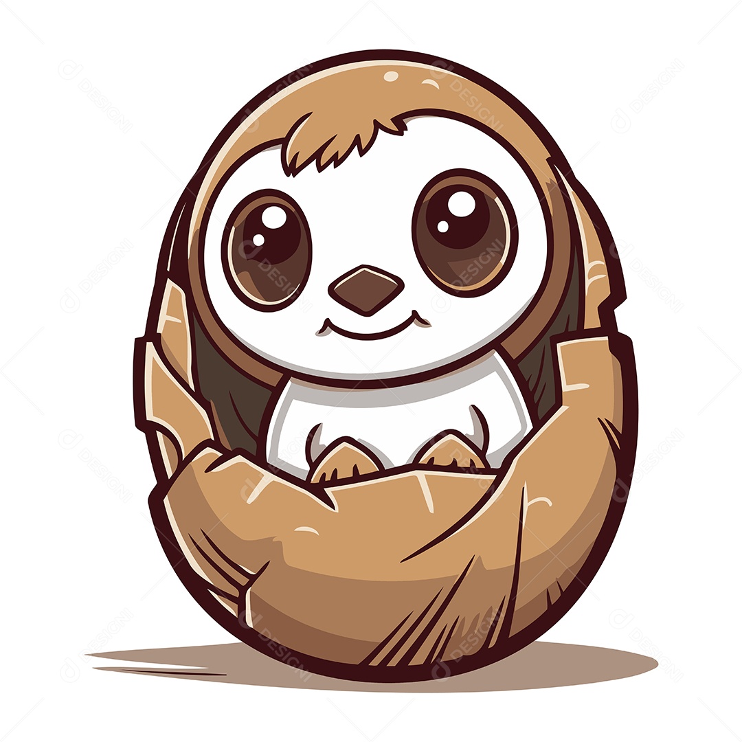 Bicho Preguiça de Desenho Animado Ilustração Vetor EPS