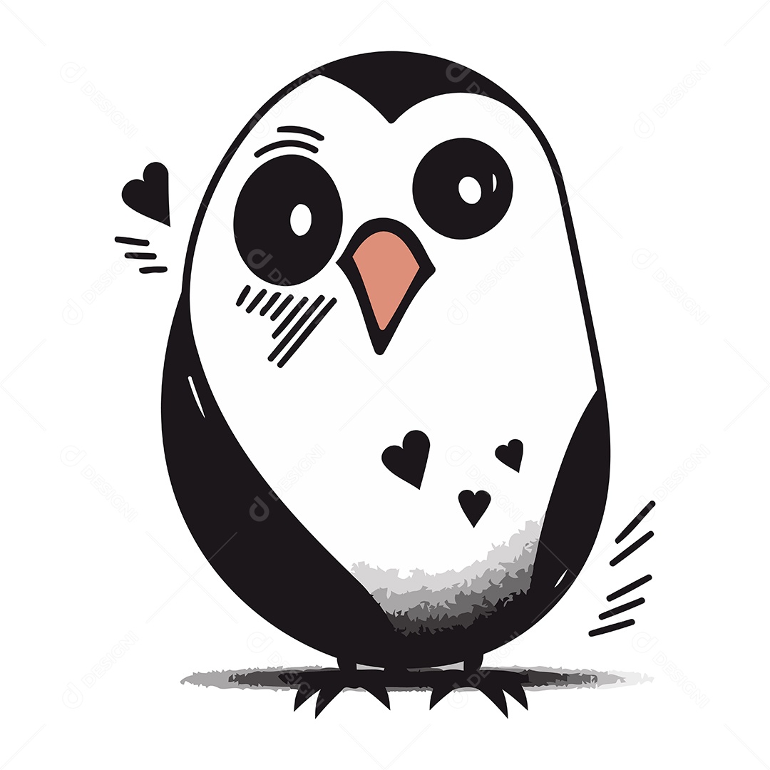 Pinguim de Desenho Animado Ilustração Vetor EPS