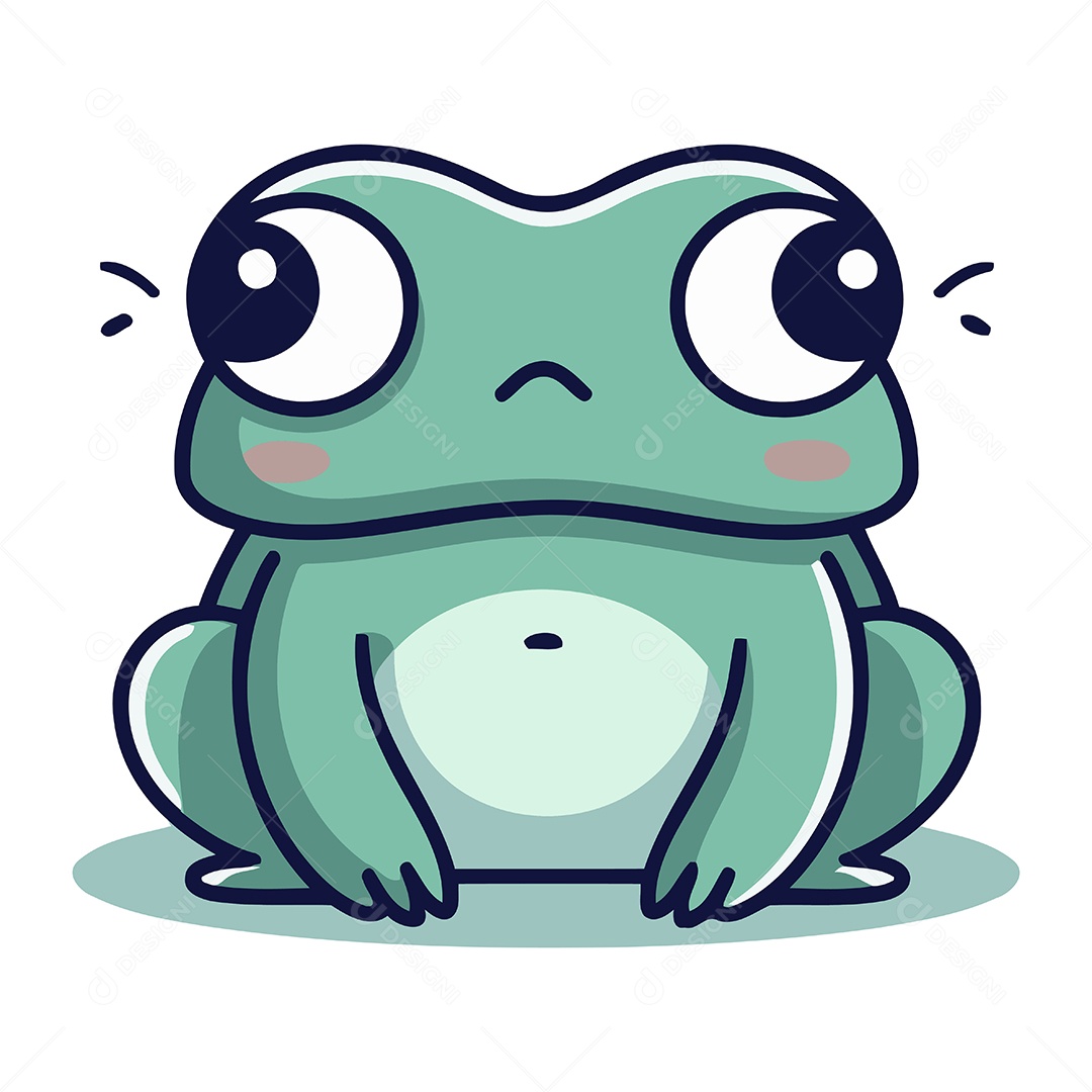 Sapo Fofo de Desenho Animado Ilustração Vetor EPS