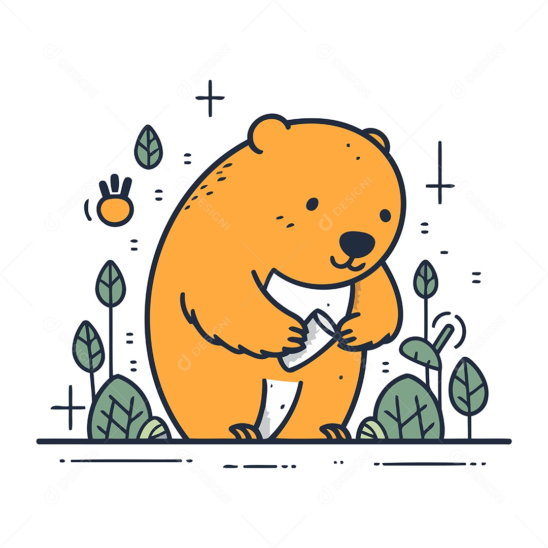 Urso de Desenho Animado Ilustração Vetor EPS