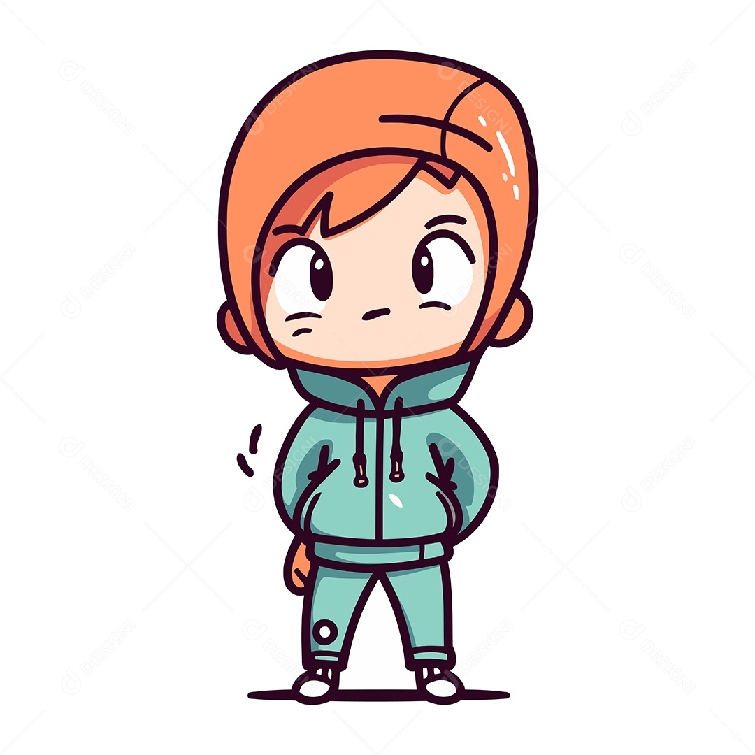 Menino Bonitinho com Roupa de Inverno Ilustração Vetor EPS