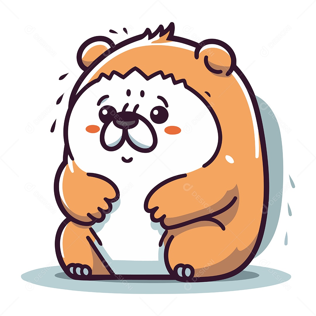 Hamster de Desenho Animado Ilustração Vetor EPS