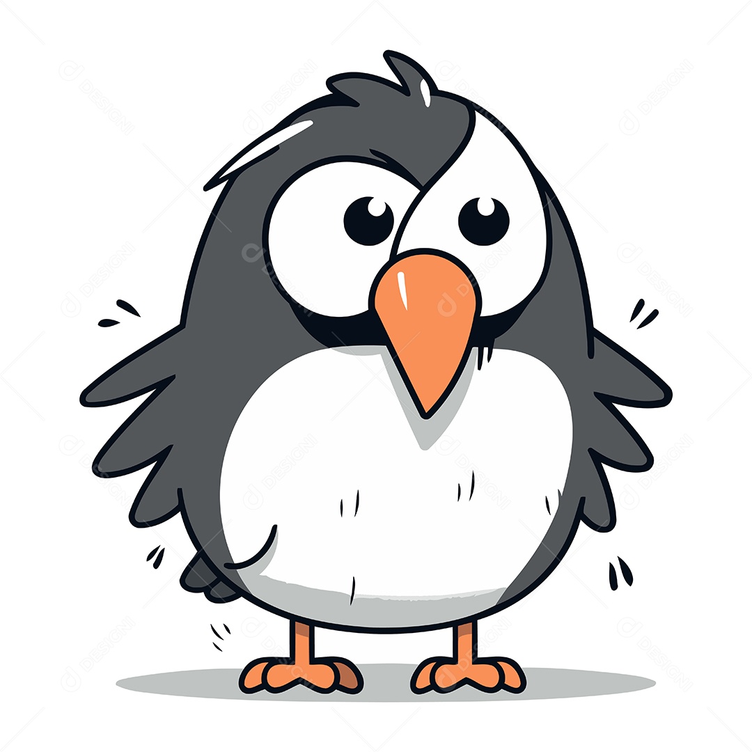 Pinguim de Desenho Animado Ilustração Vetor EPS
