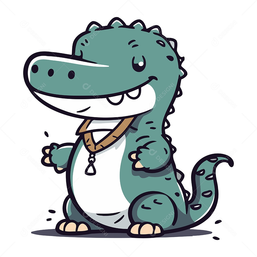 Crocodilo de Desenho Animado Ilustração Vetor EPS