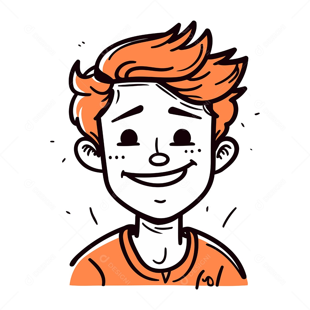 Menino Sorridente de Desenho Animado Ilustração Vetor EPS