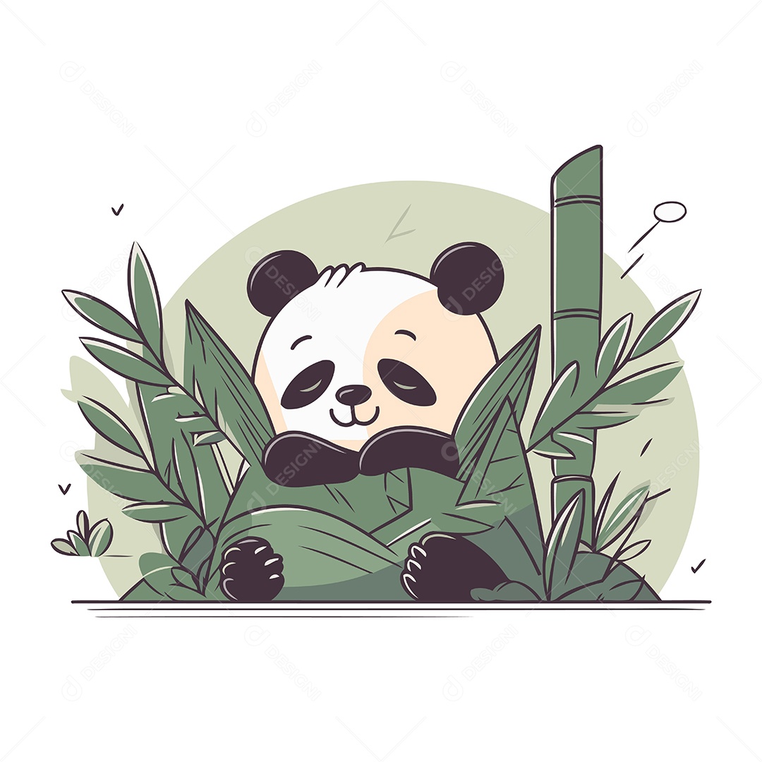 Panda de Desenho Animado Ilustração Vetor EPS
