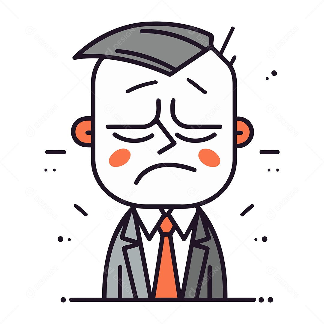 Homem de Terno Desenho Animado Ilustração Vetor EPS