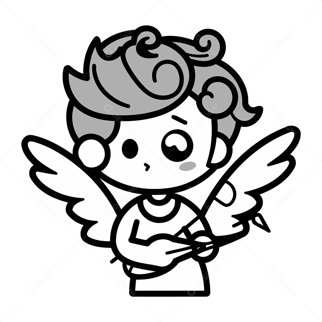 Cupido de Desenho Animado Ilustração Vetor EPS