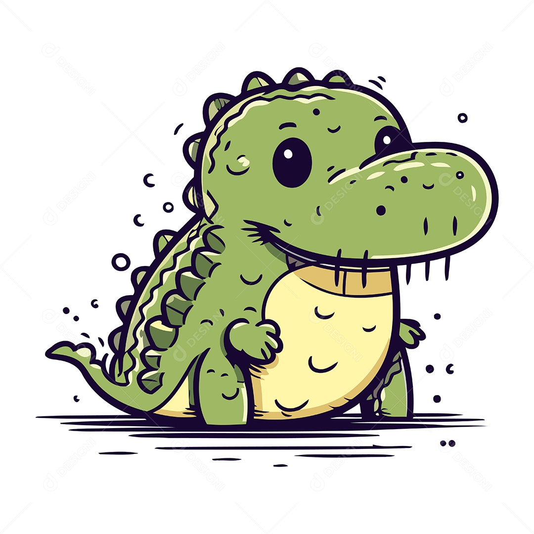 Crocodilo de Desenho Animado Ilustração Vetor EPS