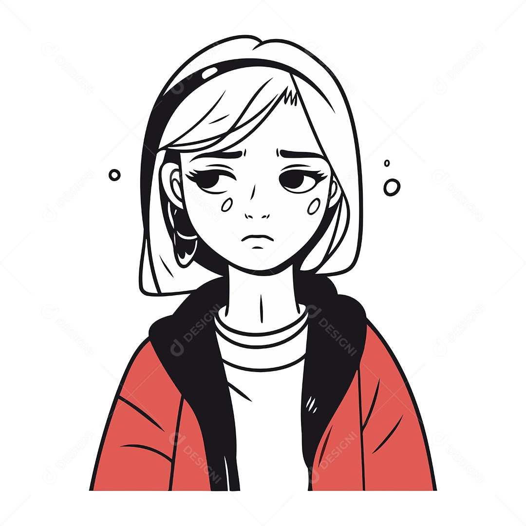 Garota de Desenho Animado Ilustração Vetor EPS