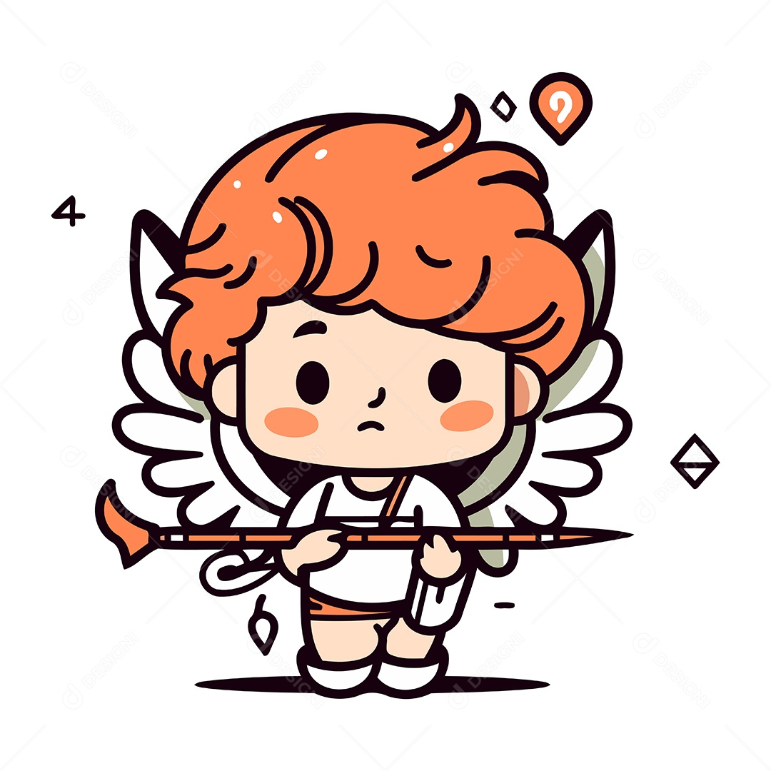Cupido com Arco e Flecha Ilustração Vetor EPS