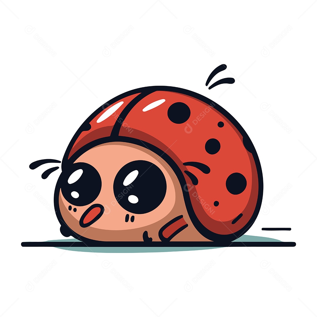 Joaninha de Desenho Animado Ilustração Vetor EPS