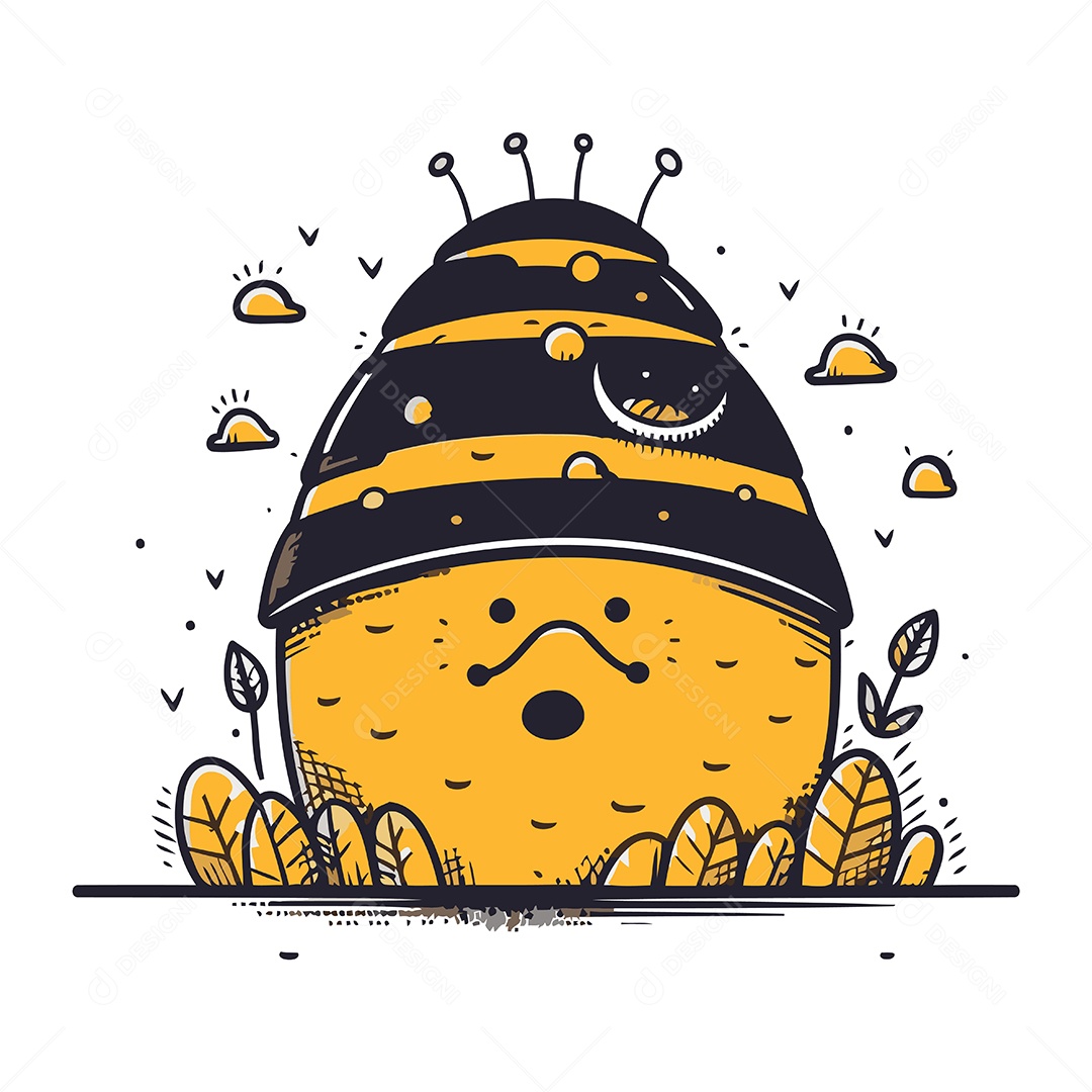 Abelha de Desenho Animado Ilustração Vetor EPS