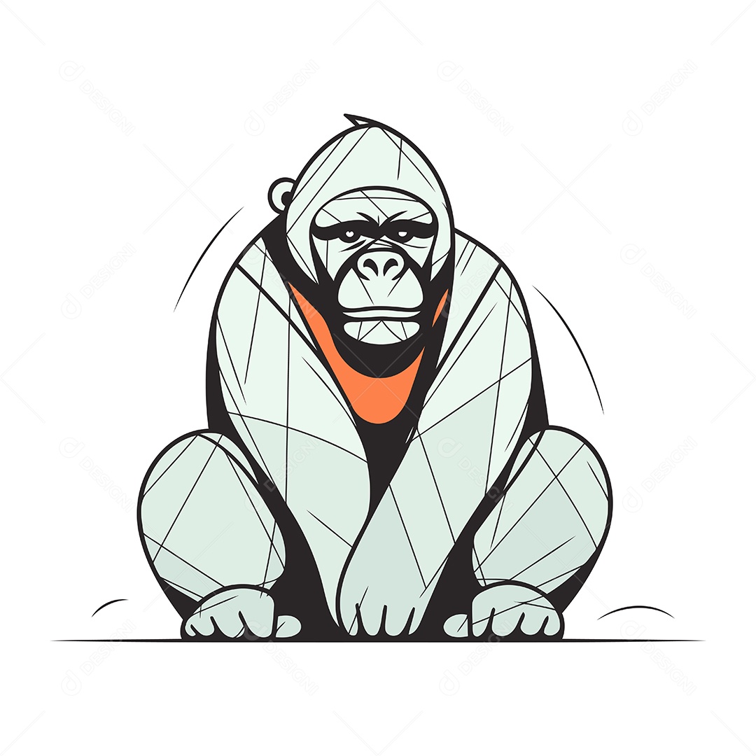 Gorila de Desenho Animado Ilustração Vetor EPS