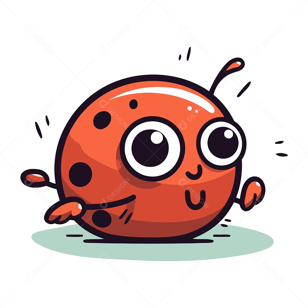 Joaninha de Desenho Animado Ilustração Vetor EPS