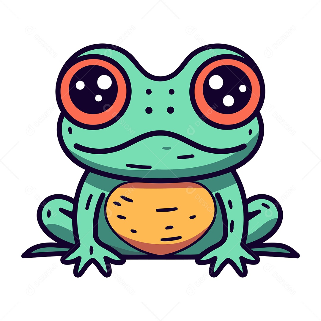 Sapo de Desenho Animado Ilustração Vetor EPS