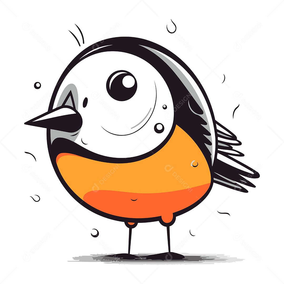 Passarinho de Desenho Animado Ilustração Vetor EPS