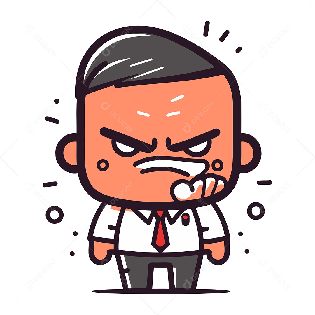 Empresário Irritado de Desenho Animado Ilustração Vetor EPS