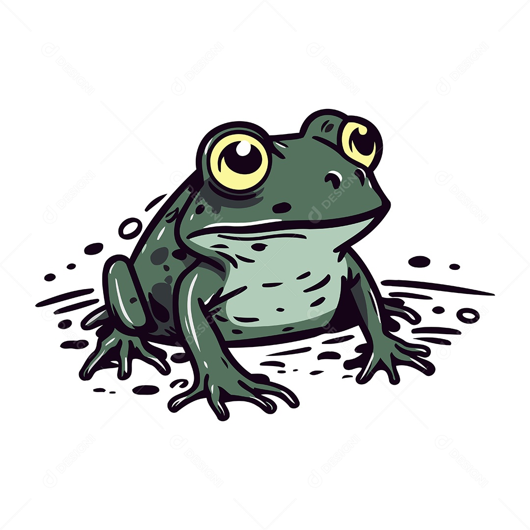 Sapo de Desenho Animado Ilustração Vetor EPS