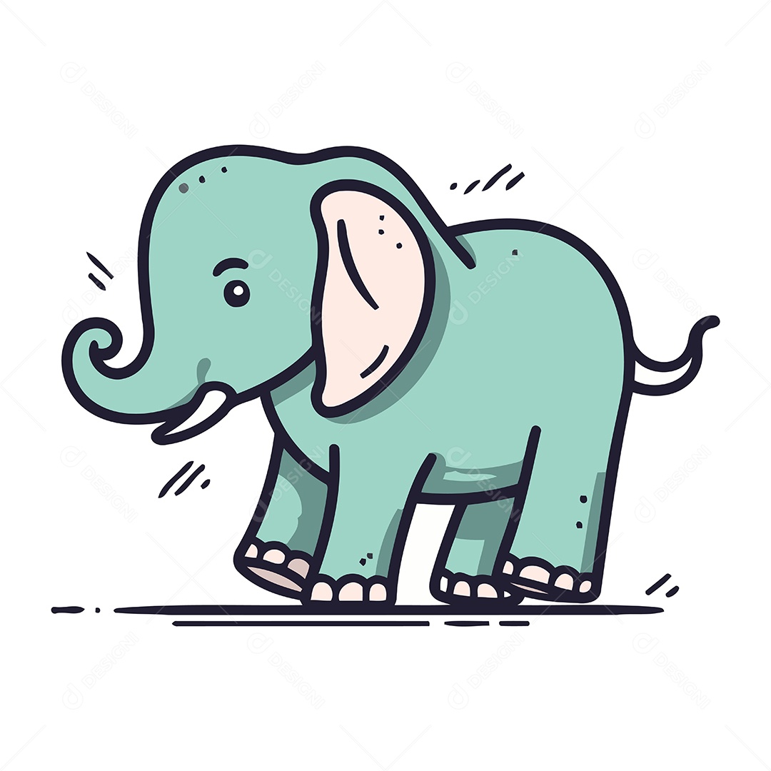 Elefante de Desenho Animado Ilustração Vetor EPS
