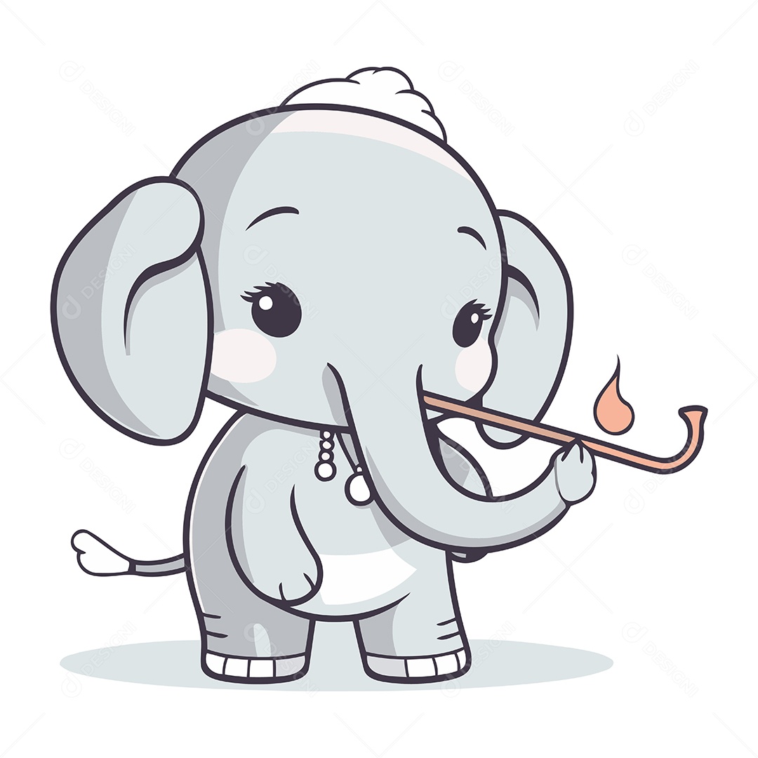 Elefante de Desenho Animado Ilustração Vetor EPS