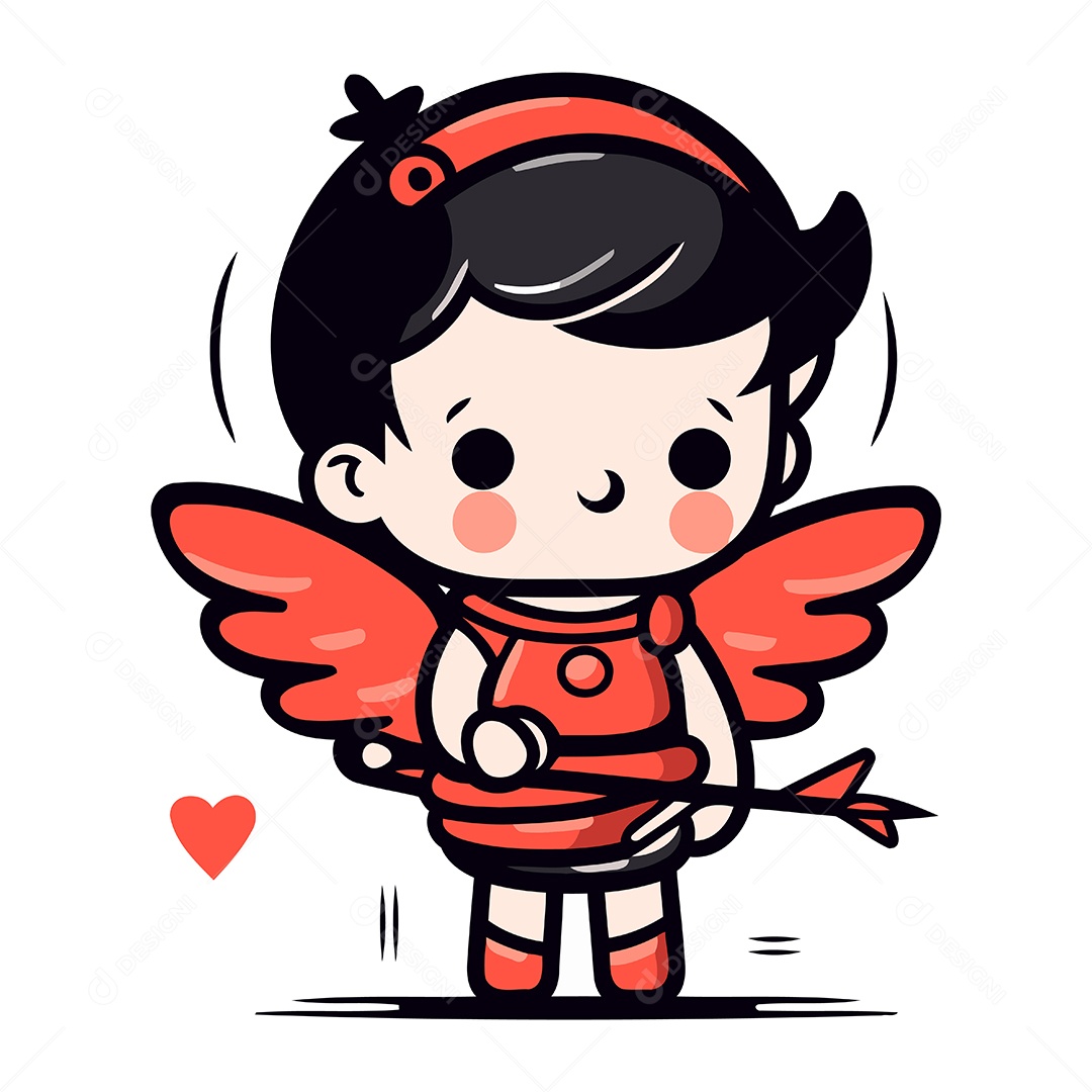 Cupido de Desenho Animado Ilustração Vetor EPS