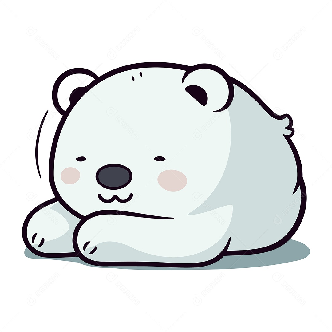 Urso Polar Bonito de Desenho Animado Ilustração Vetor EPS