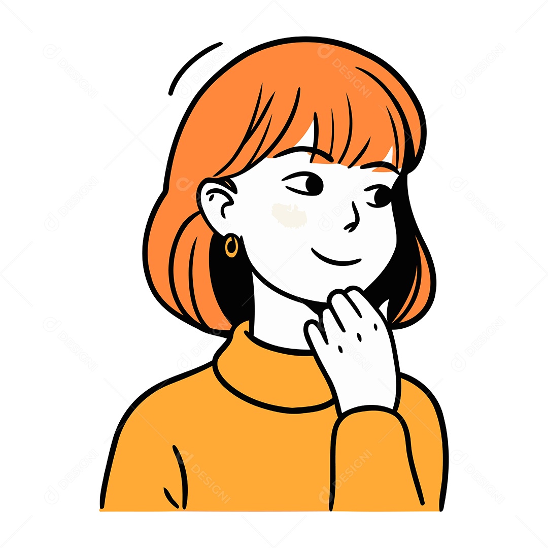 Garota Ruiva de Desenho Animado Ilustração Vetor EPS