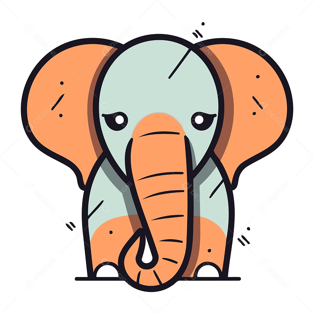 Elefante de Desenho Animado Ilustração Vetor EPS