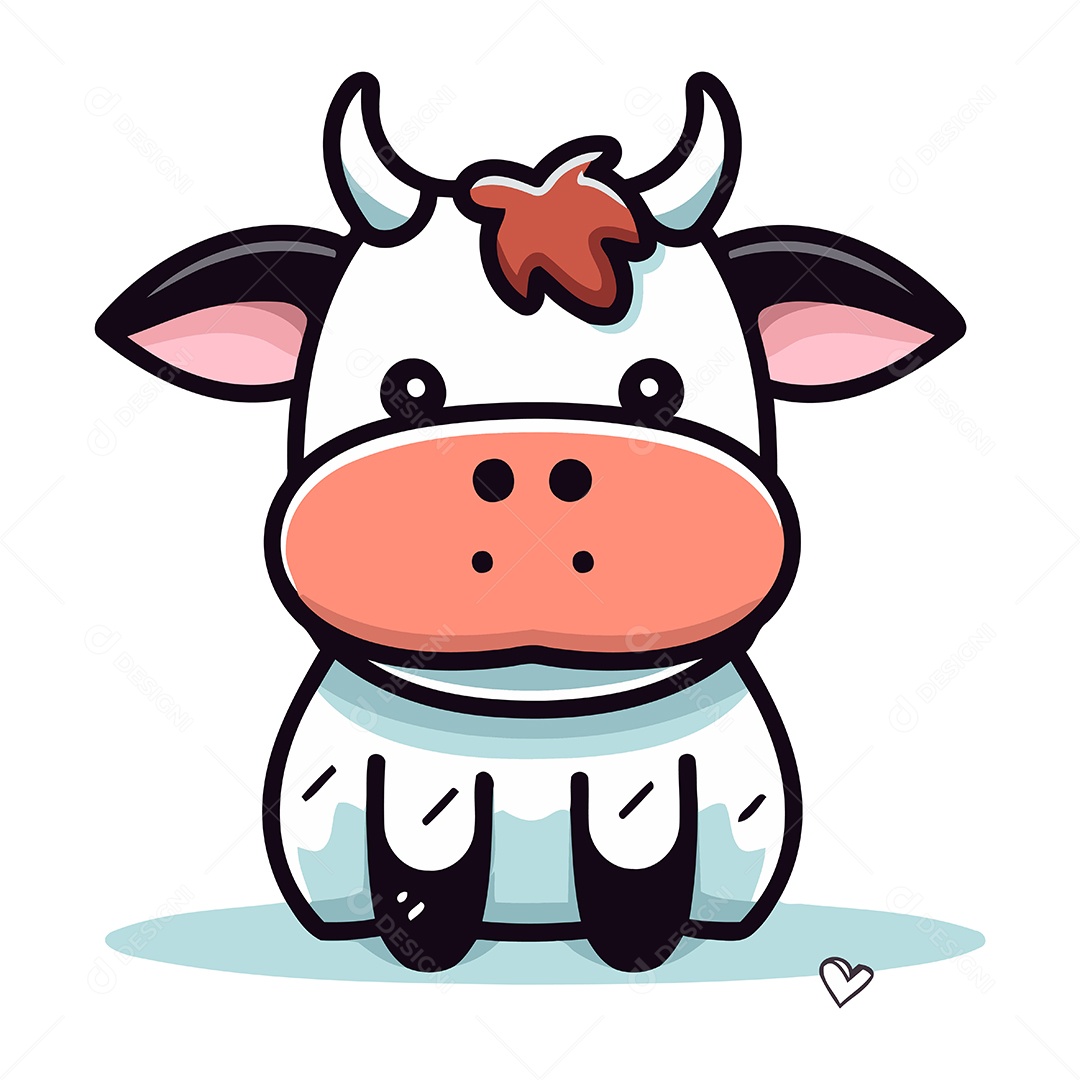 Vaca de Desenho Animado Ilustração Vetor EPS