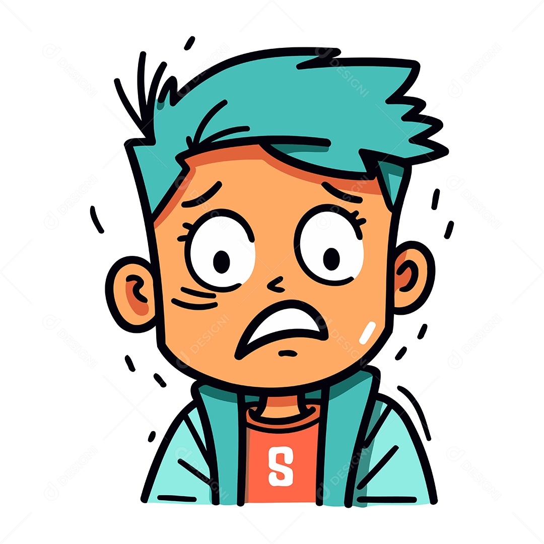 Homem Triste de Desenho Animado Ilustração Vetor EPS