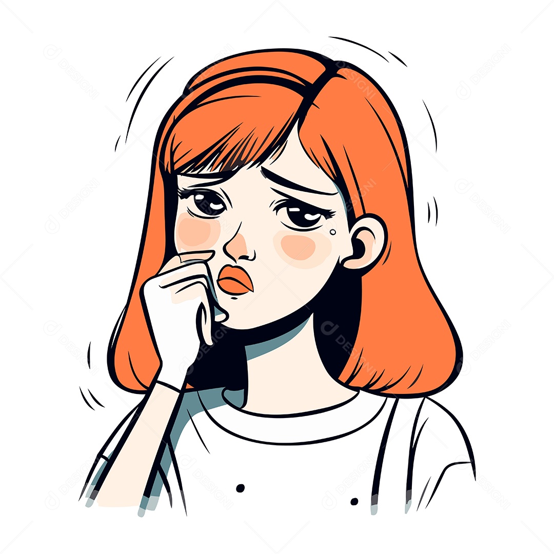 Mulher de Desenho Animado Ilustração Vetor EPS