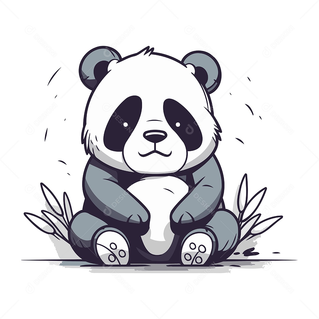 Panda de Desenho Animado Ilustração Vetor EPS