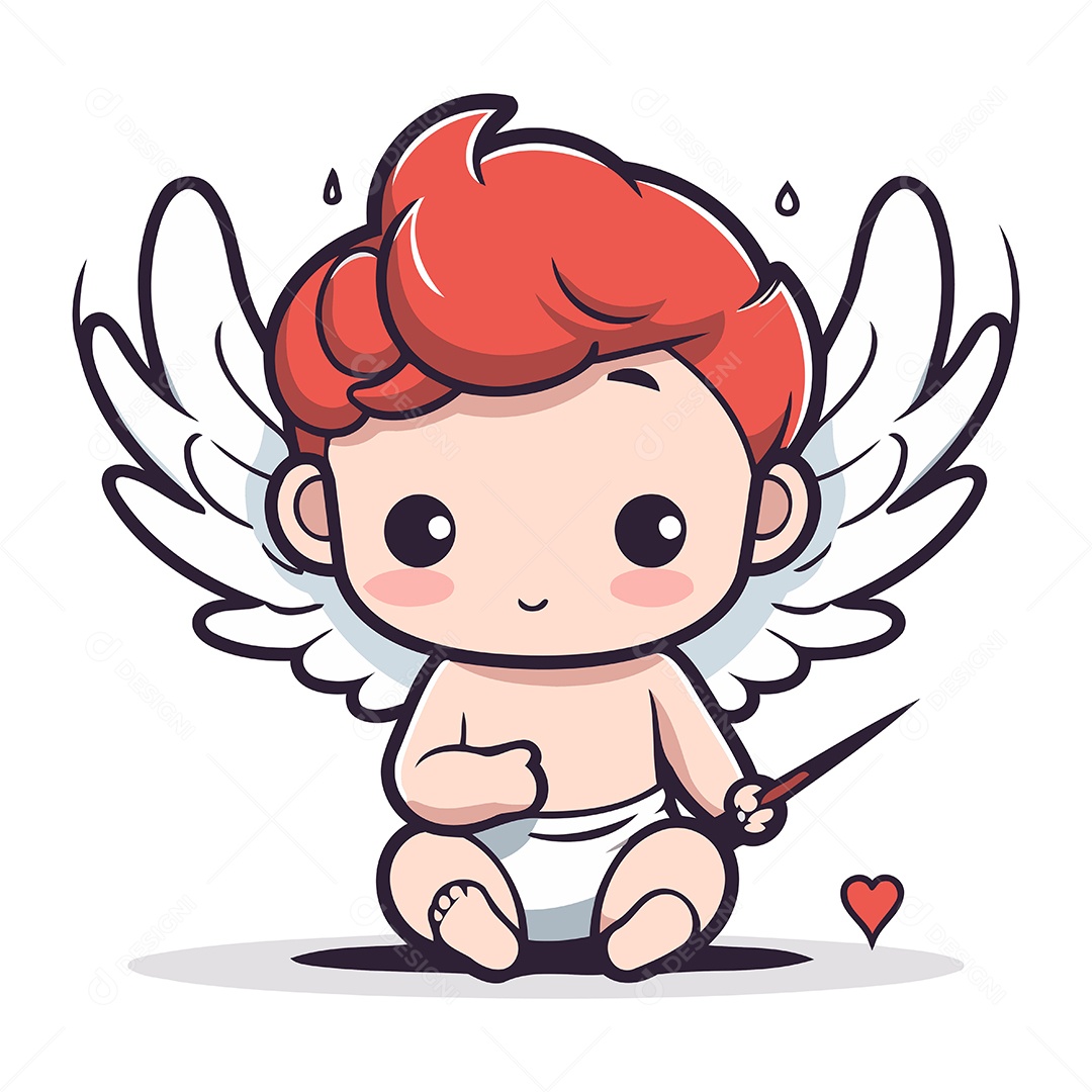 Cupido de Desenho Animado Ilustração Vetor EPS